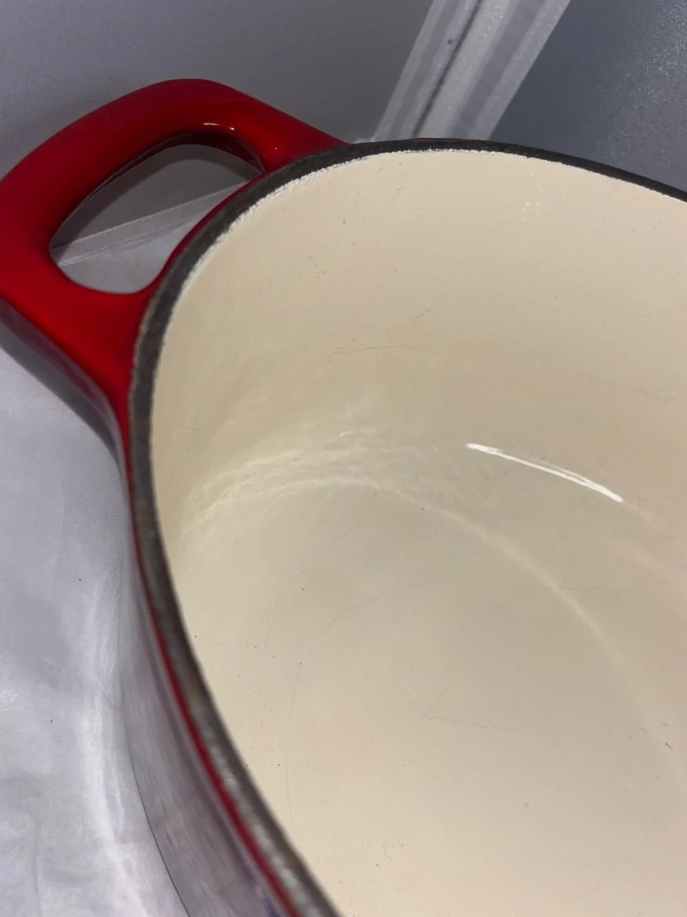 Large Red Enameled Cast Iron Dutch Oven with Lid COOKS
